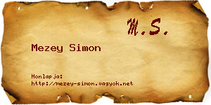 Mezey Simon névjegykártya